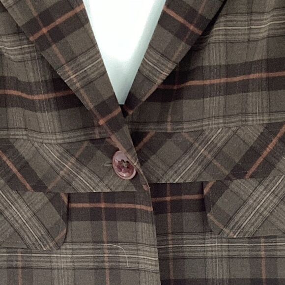 Tribal dark green plaid jacket blazer size 14.  0318 - Picture 6 of 9